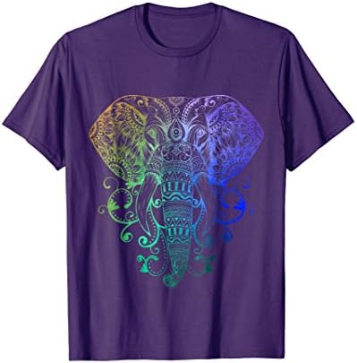 Mens Elephant Shirt Hindu Tribal Watercolor Graphic Gift Men Wome XL Purple