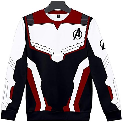 ANLW Avengers Endgame Men's Sweatshirt, Round Neck Long Sleeve Suit Printing Pullover Baseball Uniform