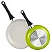 Cook N Home 8 and 9.5-Inch Nonstick Ceramic Coating Saute Fry Pan Set, Green