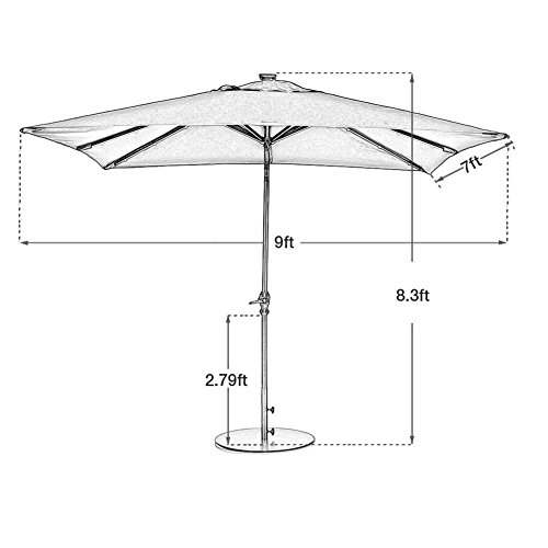 Abba Patio Solar Powered Rectangular Patio Umbrella Deals, Coupons...