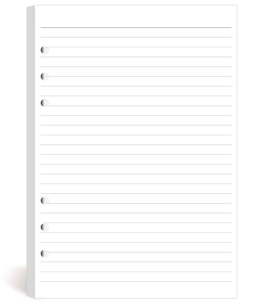 A5 Lined Refill Paper Compatible with Filofax A5 Organiser, 100 Sheets
