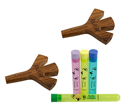 Raw trident wood cigarette holder triple barrel 1 1/4 size (x2) b…