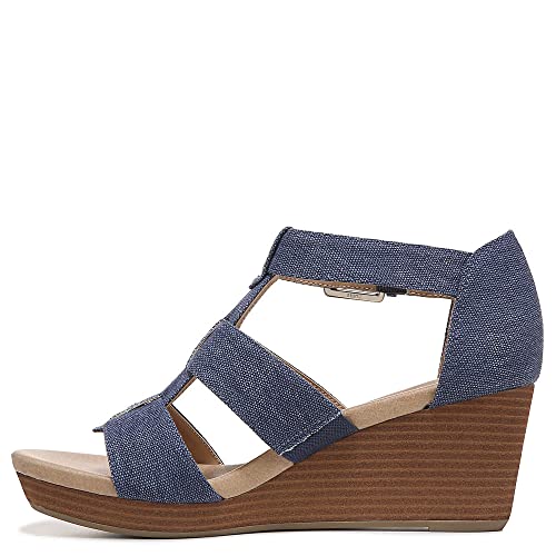 Scholl's Shoes Women's Barton Wedge Platform Sandal,Dark Blue
