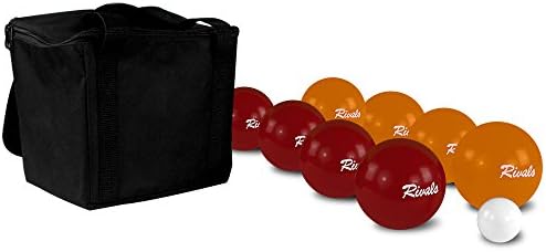 Rivals Bocce Ball Set Includes 8 Balls, Pallino White Ball, Measuring Tape, Official Instructions, and Soft Carrying Case With Strap Perfect For The College Football Fan