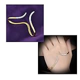 Mytys Palm Cuff Hand Bracelet 18k Yellow Gold Plated Alloy Stylish Bangle Bracelet
