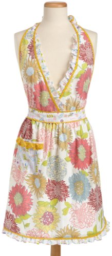 DII Summer Blooms Apron 30-Inch hem by 35-inch length Multi