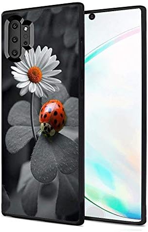 Case for Samsung Galaxy Note 10 Plus Ladybug Daisy Case Hard PC Black Cover Case Waterproof Shockproof Durable Protective Case