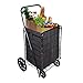 MOD Complete MDC77038L Portable Flat Folding Shopping Cart with Liner, Black 200lb Capacity