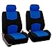 FH GROUP FH-FB050114 Flat Cloth Car Seat Covers Blue / Black Color