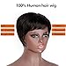 AISI HAIR Pixie Cut Wig Human Hair Short Brazilian Wigs Black 100% Virgin Human Hair Wigs For Women Short Wig Human Hair Glueless Full Wigs Natural Color