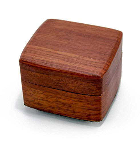 Small Wood Musical Box Jewelry Storage – 400+ Songs Selection – Petite Music Jewelry Box Compartment – 18 Note Music Box Rings Earrings