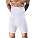 QUAFORT Men Tummy Control Shorts High Waist Slimming Shapewear Body Shaper Leg Underwear Briefs White