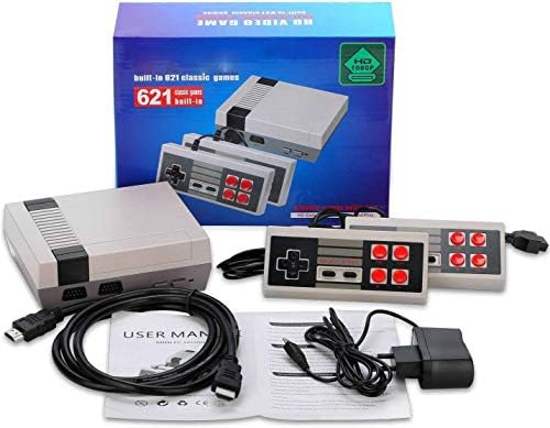 ibdone Mini Classic HD Game Consoles Classic Game Consoles Built-in 621 Games Video Games Handheld Game Player，HDMI Output,8-Bit Dual Control Handle