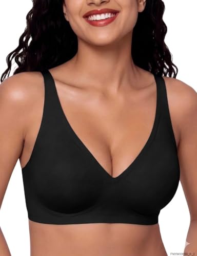 Sujetador sin Aros Mujer Jelly Bra sin Costuras Suave con Relleno Negro S