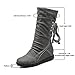 Blivener Women's Winter Back Lace up Boot Mid Calf Snow Boots Grey US 9.5