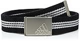 adidas Golf Stripe Webbing Belt, Black/Mid Grey S14, One Size