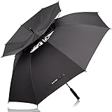 Sis-Tek Golf Umbrella 62” Extra Large Oversize Double Vented Canopy by Unique Windproof Waterproof Automatic Opening System Teflon