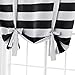 Deconovo Striped Blackout Curtains Rod Pocket Black and Greyish White Striped Curtains Tie Up Window Drapes for Living Room 46W X 63L Black 1 Panel Curtains