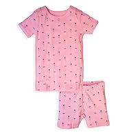Skylar Luna Girls Short Sleeve Fairytale Print Pajamas Set- 100% Organic Cotton 2T
