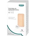 Dimora Silicone Foam Dressing Silver Ag 4"x 8" Adhesive Absorbent First Aid Bandage for Wound Care Pads 5 Packs