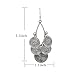 She Lian Vintage Long Womens Stylish Filigree Statement Dangle Earrings (Antique Silver Tone)