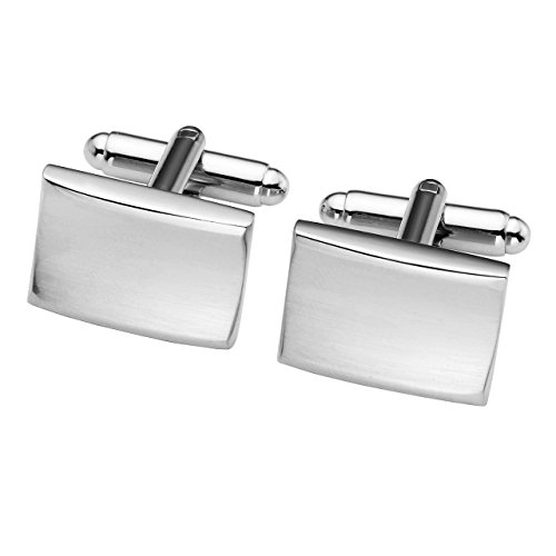 Zysta 4 Pairs Stainless Steel Men's Exquisite GQ Classic Shirts Cufflinks Groom Wedding Gift Business Shirt Cuff Links + Gift Box