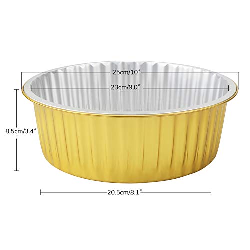 Disposable Round Aluminum Pans 15 Pack, Beasea 10 Inch Extra Deep