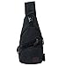 Canvas Chest Pack Crossbody Casual Sling Shoulder Bag(502) (black)