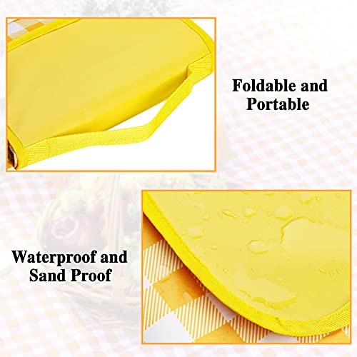 Onlyesh Outdoor Picnic Blanket, 200x200 Waterproof Beach Picnic Mat, Large Picnic Blanket for Beach/Park/Camping/Hiking/Family Concerts/Grass Trips, Yellow