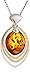 Amazon Collection Rhodium Plated Sterling Silver Gold Plated Accents Honey Amber Drop Pendant Necklace, 18''