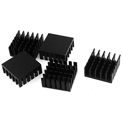 5 Pcs Black Aluminum Radiator Heat Sink Heatsink 22mm x 22mm x 10mm