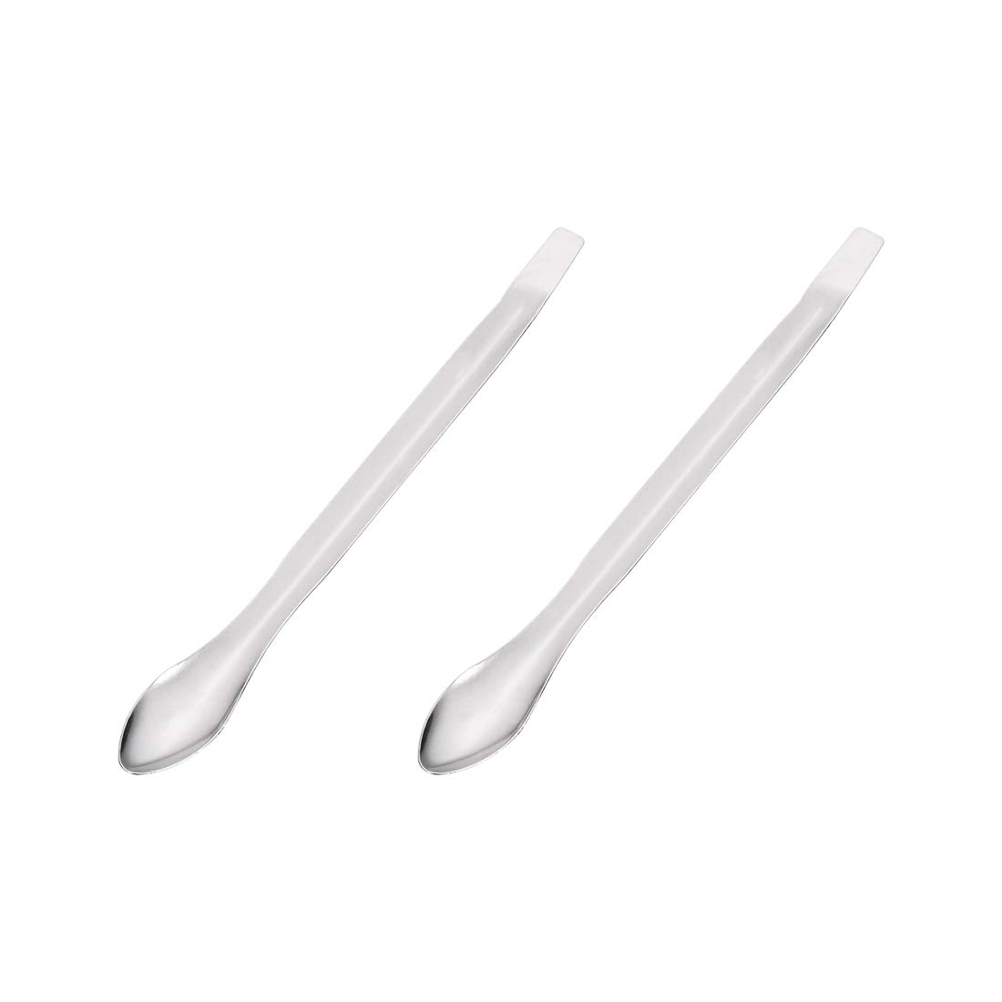 sourcing map Micro Scoop 105mm Stainless Steel Reagent Sampling Lab Spoon Spatulas for Laboratory 2Pcs