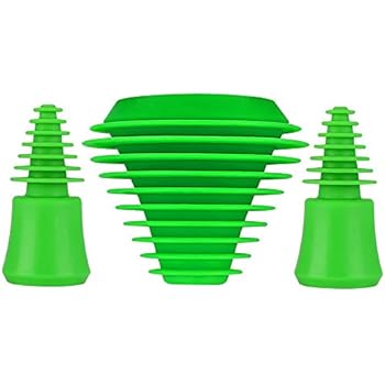Tech Universal Cleaning Plugs + Caps BPerfect for Storage, Cleaning and Odor Proofing Glass Water Pipes/Rigs (1 Large+2 Medium)