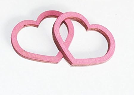 100 Stk Holzherzen 3cm rosa altrosa offen Naturdeko Silhouette Hochzeit ...