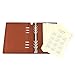EsOffice Leather Notebook, Refillable Journal, Leather Binder Diary, 6 Ring Vintage Writing Notebook ,180 Lined Beige Pages, 5.8 x 8.2 Inches/A5 Size, Black