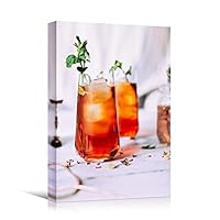 Canvas Wall Art Tea Coffee Drinks Farmhouse/Country Kitchen Multicolor Photography Relax/Calm - 12x18 inches