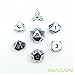 Bescon Super Shiny Gloss Silver Metal 7pcs Polyhedral Dice Set, Chrome Metal RPG Game Dice 7pcs Set