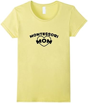 Womens Montessori Mom Tshirt Large Lemon