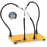 QuadHands WorkBench Helping Hands Third Hand Soldering Tool - Magnetic Base Arms Can Be Positioned Anywhere You Choose