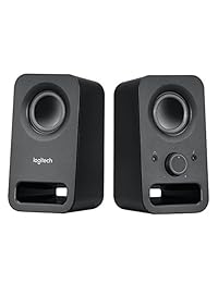 Logitec Multimedia bocinas Z150 con sonido estéreo para múltiples dispositivos, color negro, Negro