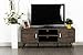 Vintage Dark Brown Finish TV Entertainment Center Console Cabinet Stand with Two Doors and Shelves