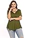 Zeagoo Womens Plus Size Tunic Tops Criss Cross V Neck Short Sleeve Summer T Shirt Casual Tops