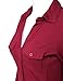 Luna Flower Women's Side Rib Panel Slim Fit Cotton Plain Button Down Shirts