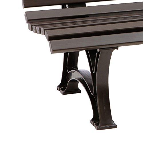 gartenmoebel-einkauf Gartenbank 3-sitzer 150cm, Kunststoff braun, wetterfest, Outdoor – Bild 4