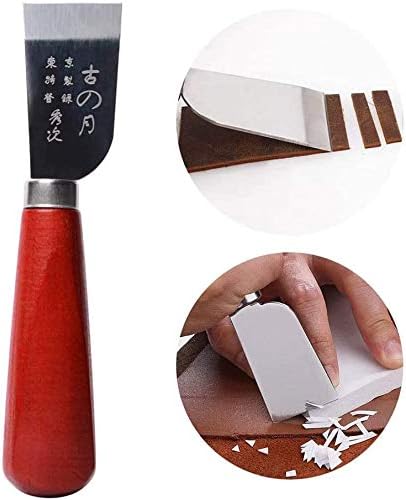 Leather Skiving Knife with Wooden Handle - Leather Edging Tool for DIY Leathercraft Cutting, Silver - Image 5