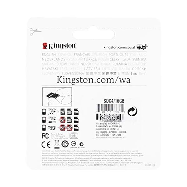 Kingston SDC4/16GB Micro SDHC 16GB bis zu 4MB/s Klasse 4 Speicherkarte (inkl. microSD zu SD Adapter,) – Bild 3
