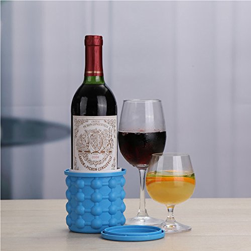 Ice Cube Maker Genie Silicone Ice Bucket The Revolutionary Space Saving Ice Cube Trays Molds with Lid Ice Ball Maker For Chilling Burbon Whiskey,Cocktail,Beverages and More