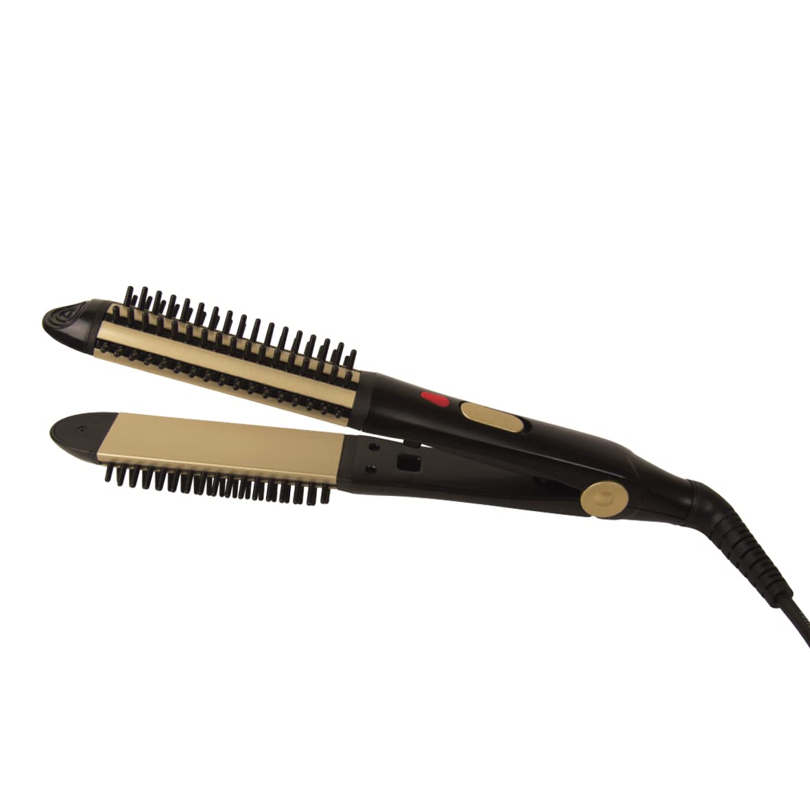 Bauer 2 in 1 Hair Styling Tool - Cermaic Hair Straighteners and Curling Brush - All Hair Types - Fast Gentle Heat - Easy to Use