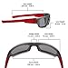 NAGA Kids 6-14 UV400 Polarized Sports Sunglasses - Grey Lens Grey Red Frame