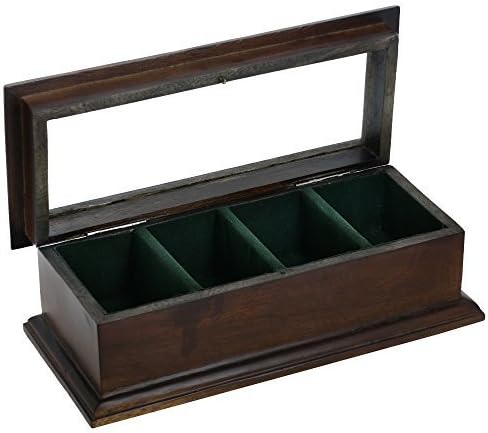 ShalinCraft Handcrafted Wooden Case Watch Box for Large Watches, 4 Slots, 10x3.5x4-inch